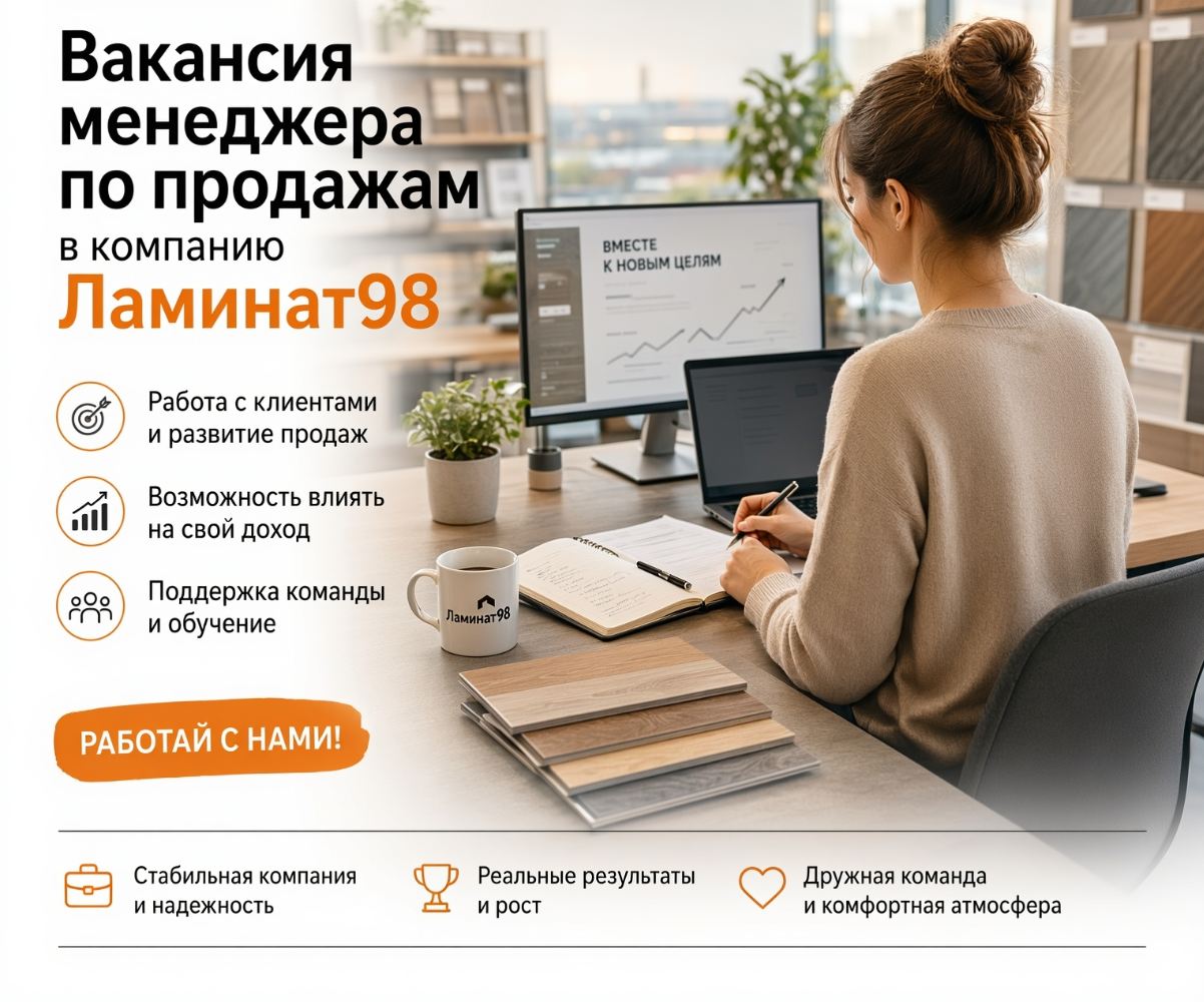 Вакансия менеджера по продажам в компанию Ламинат98