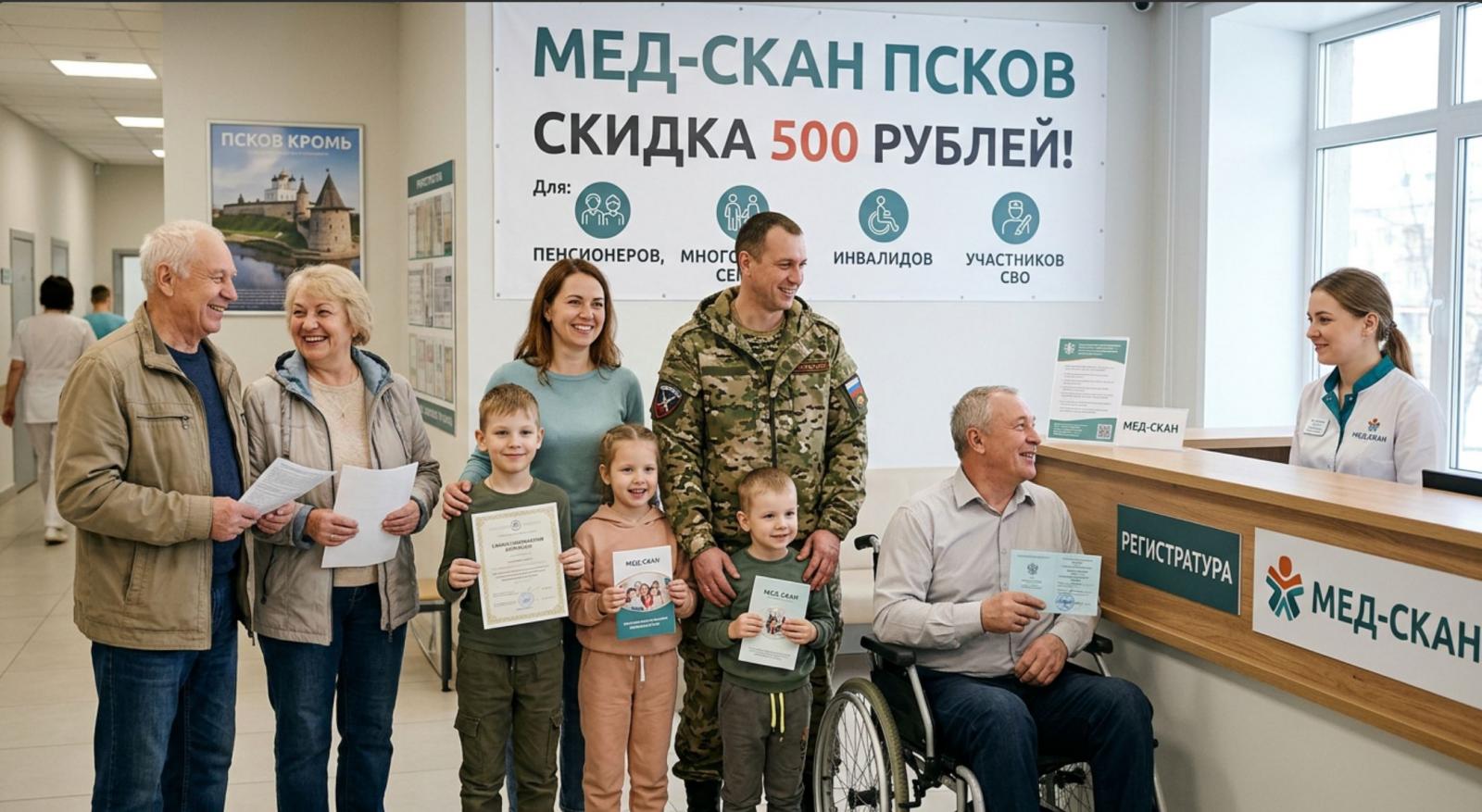 Скидка 500 рублей в Мед-Скан для льготников